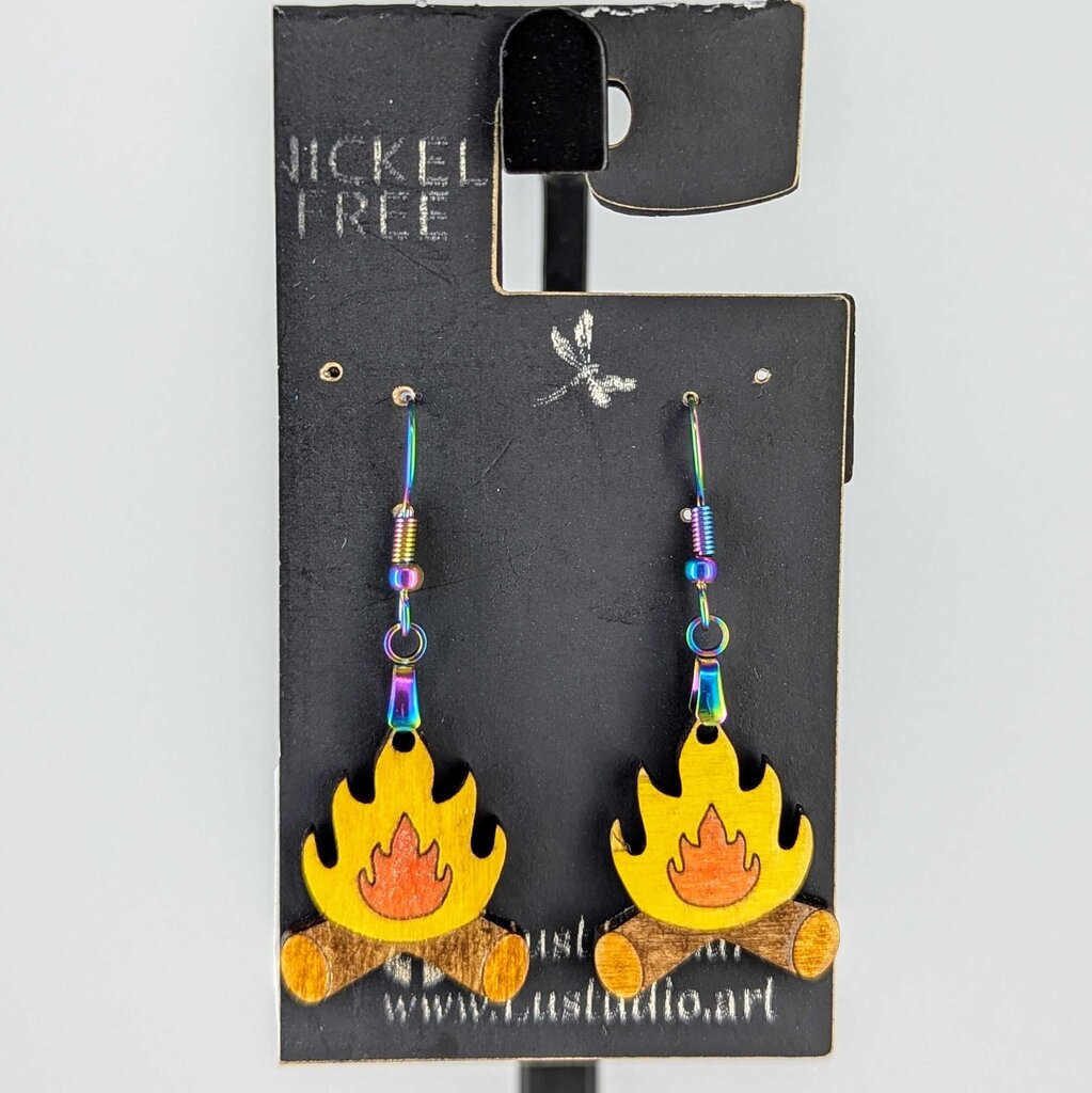 Earrings - Campfire (Rainbow hooks)