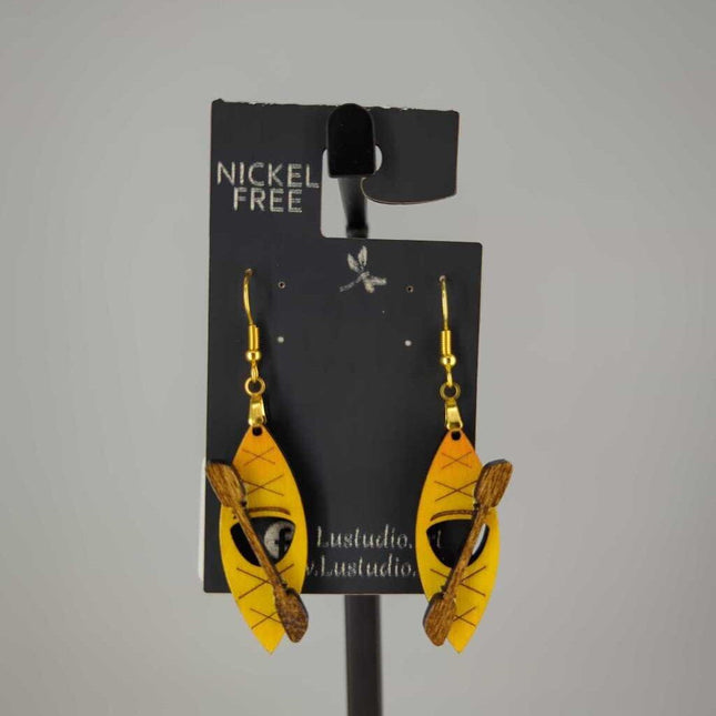 Earrings - Kayak & Paddle (Gold Hooks)
