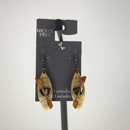 Earrings - Kayak & Paddle (Black Hooks)