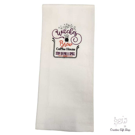 Witches Brew Coffee House Embroidered Towel