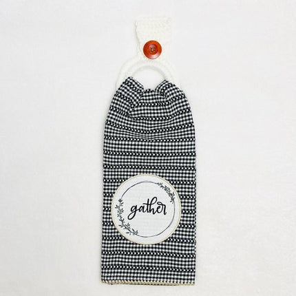 Hanging Towel Set - Gather with White Towel Holder