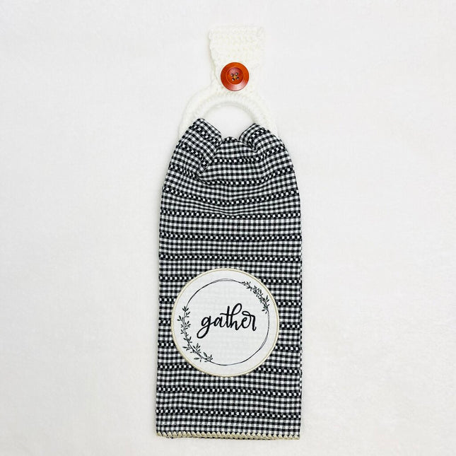 Hanging Towel Set - Gather with White Towel Holder