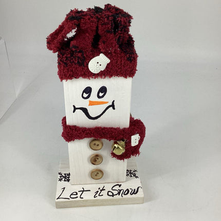 Wooden Snowman-Med Round/Snow Day