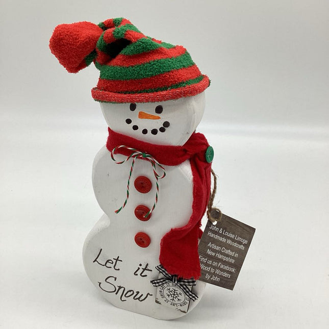 Wooden Snowman-Med Round/Snow Day