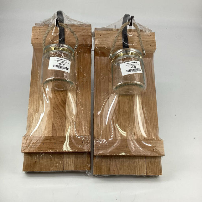 Lantern sconces cherry wood