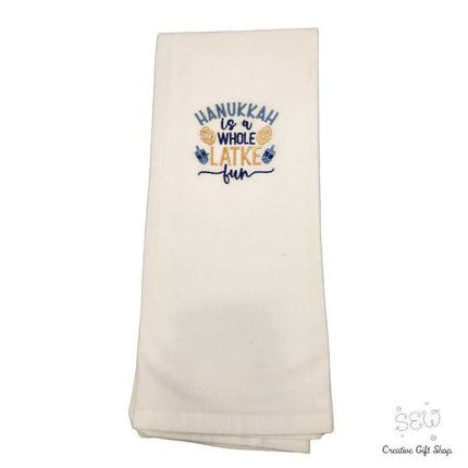 Hanukkah is a whole latke fun Embroidered Towel