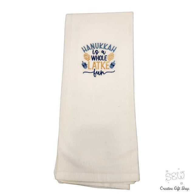 Hanukkah is a whole latke fun Embroidered Towel