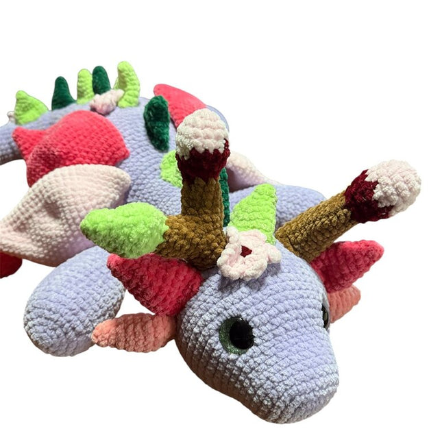 Crocheted giant sakura blossom dragon plush
