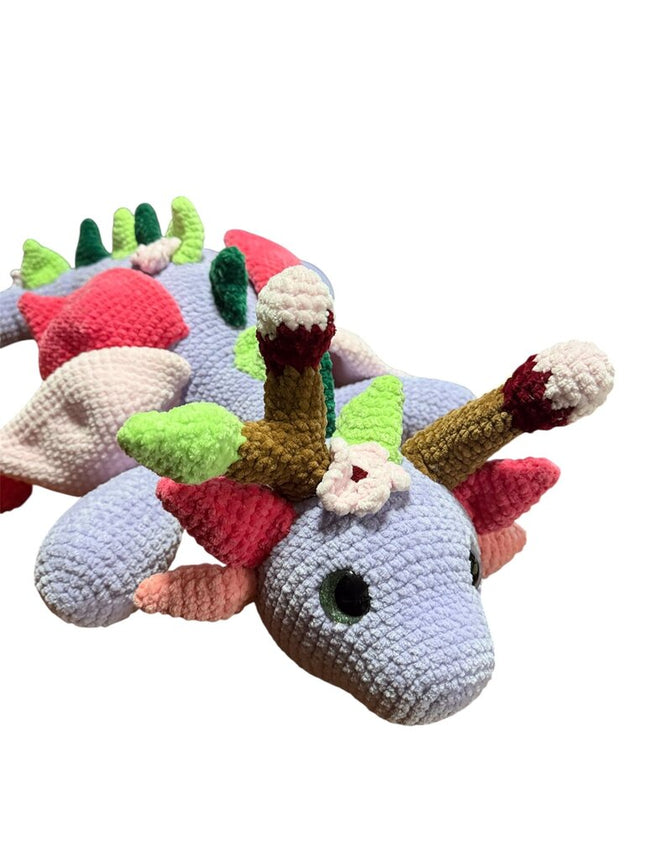 Crocheted giant sakura blossom dragon plush