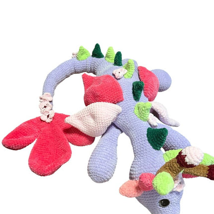 Crocheted giant sakura blossom dragon plush