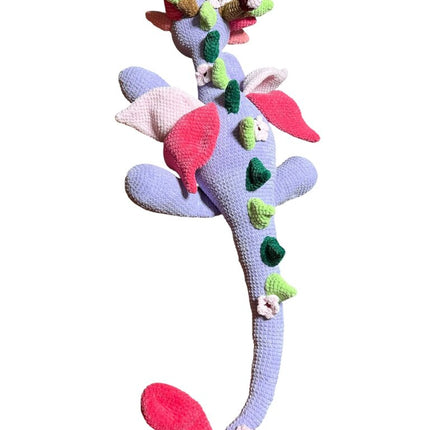 Crocheted giant sakura blossom dragon plush