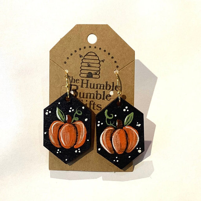 Black pumpkin earrings