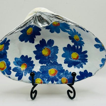 Blue Floral Clam Dish from Newport, RI