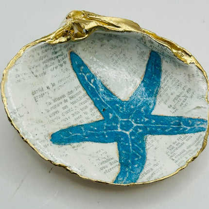 Blue Starfish with Script Quahog from Cape Cod, MA