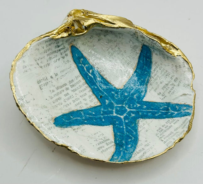 Blue Starfish with Script Quahog from Cape Cod, MA