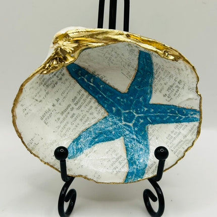 Blue Starfish with Script Quahog from Cape Cod, MA