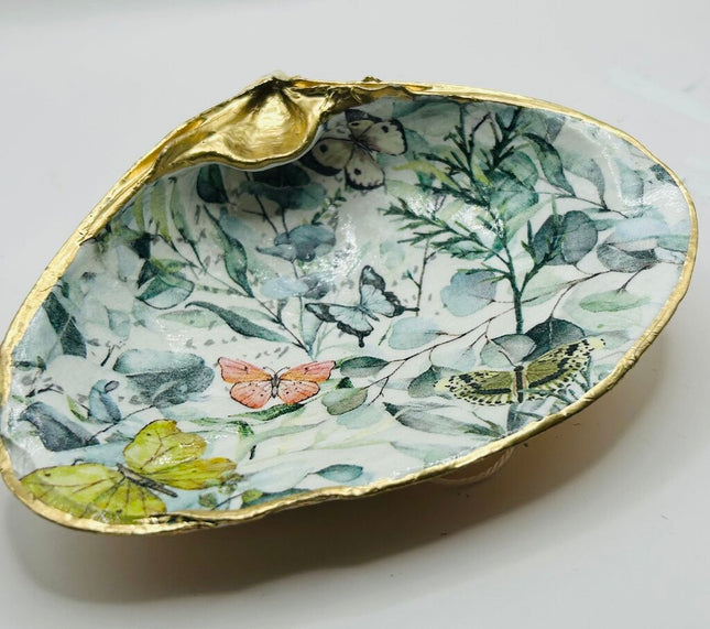Butterflies & Eucalyptus Clam DIsh from Newport, RI