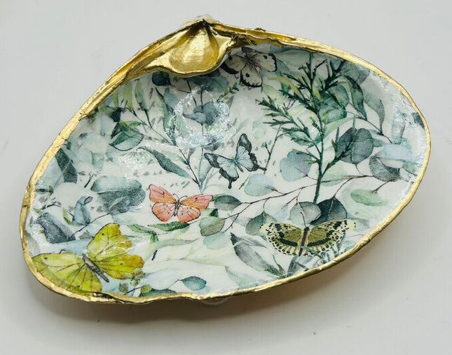 Butterflies & Eucalyptus Clam DIsh from Newport, RI