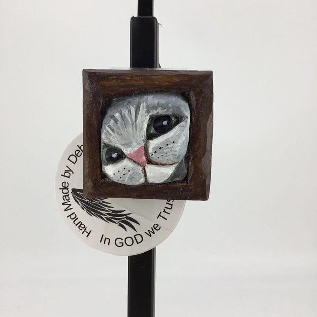 Hand Carved Cat at door