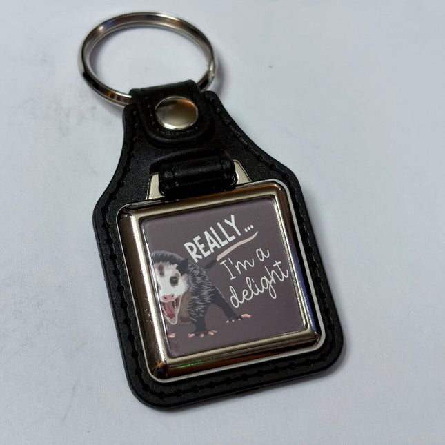 REALLY IM A DELIGHT VINYL KEYCHAIN SQUARE