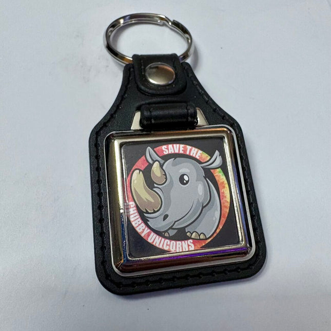 CHUBBY UNICORN VINYL KEYCHAIN SQUARE