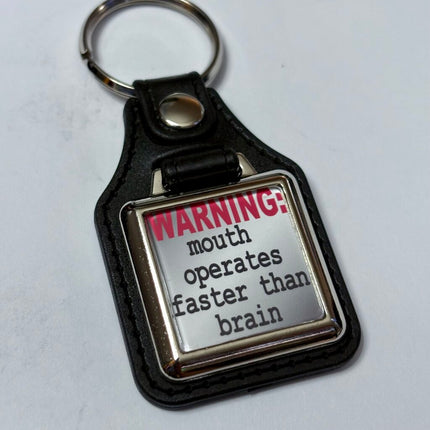 WARNING MOUTH VINYL KEYCHAIN SQUARE