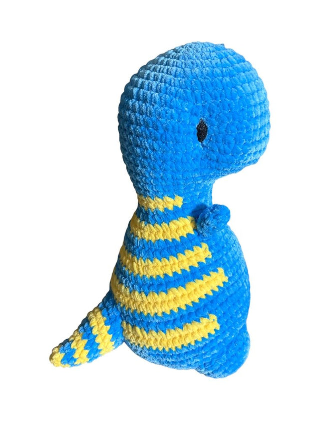 Crocheted trex stuffie