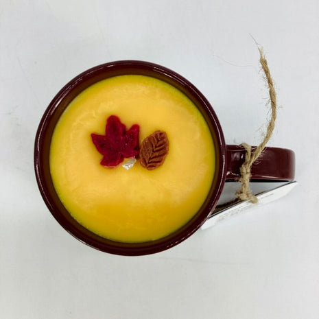 Fallen Leaves (Brown Dash Mug) - Mug Candle - 100% Soy Wax