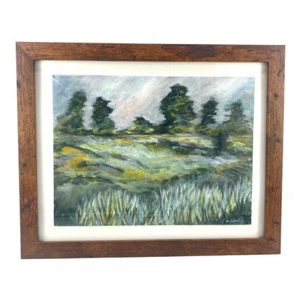 Abstract whimsical hand painted field