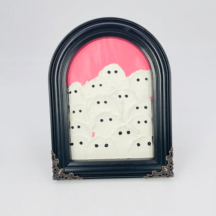 Pink background sheet ghost frame