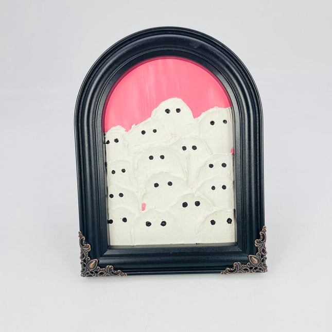 Pink background sheet ghost frame