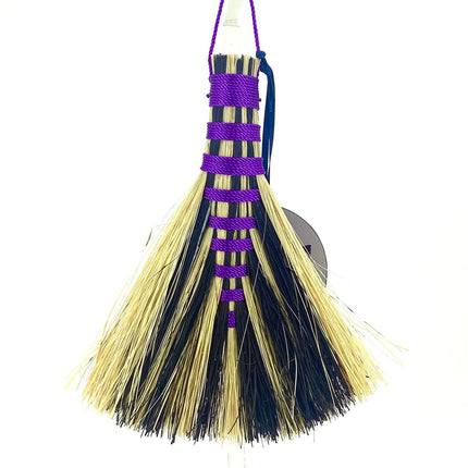 Hawk Tail Altar Broom, Zebra with Purple, LAHZ51