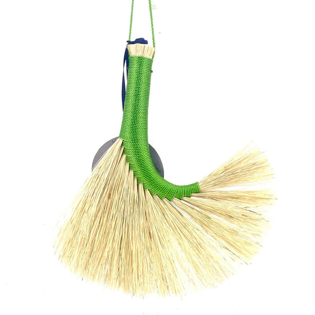 Turkey Wing Altar Broom, Natural, Green LAT417