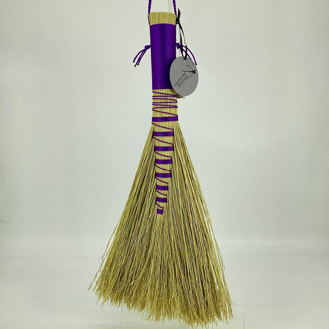 Hawk Tail Whisk Broom, Natural with Purple, MH187