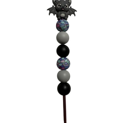 Ergonomic beaded crochet hook 3.5mm bat