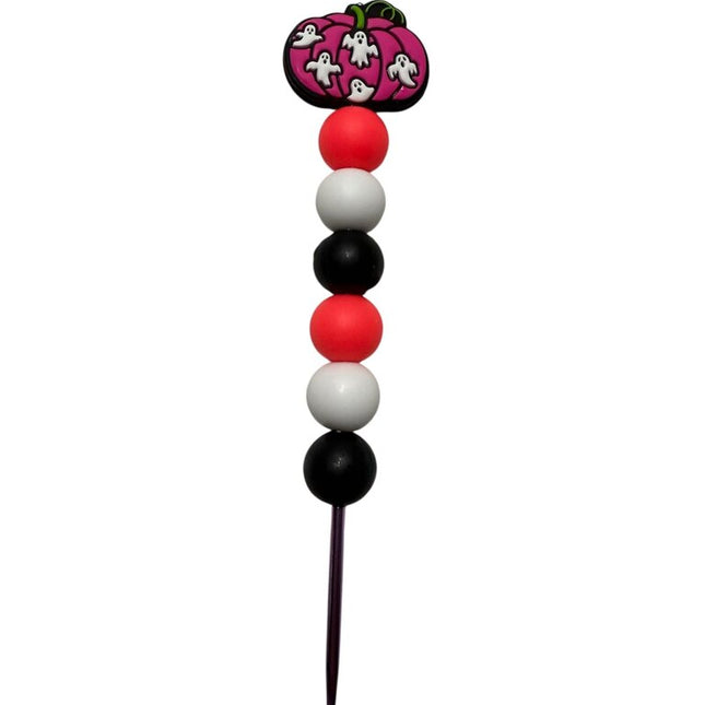 Ergonomic beaded crochet hook 3mm pumpkin ghost