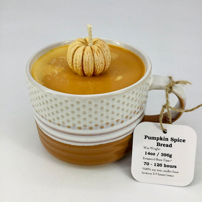 Pumpkin Spice Bread (textured mug) - Mug Candle - 100% Soy Wax