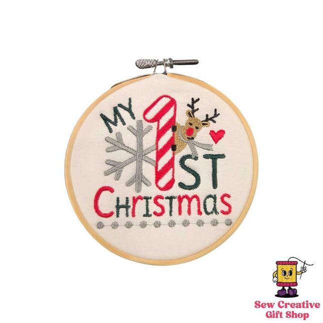 Pre-Order! Baby's 1st Christmas Reindeer Embroidered Ornament