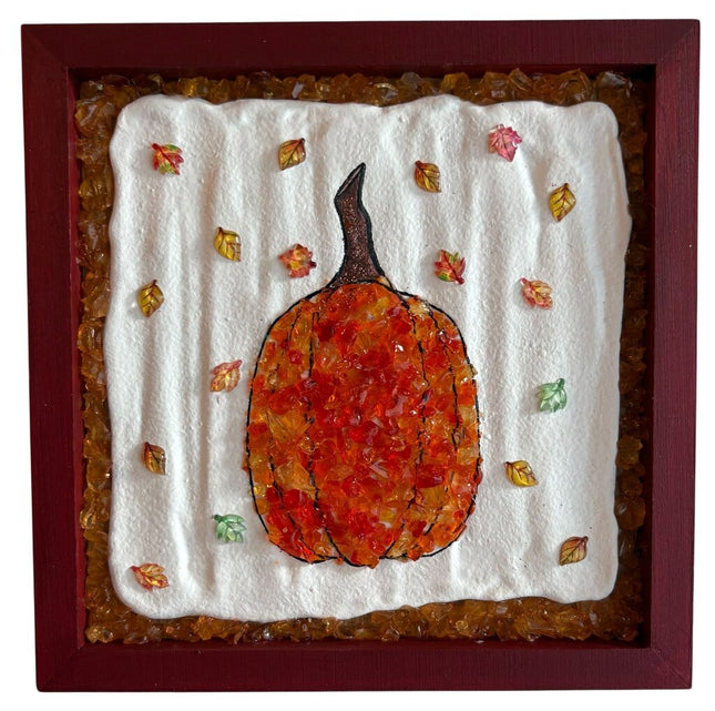 Crushed glass pumpkin, thin