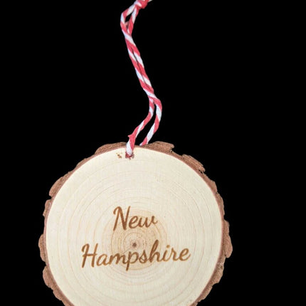 NH Wood Slice Ornament