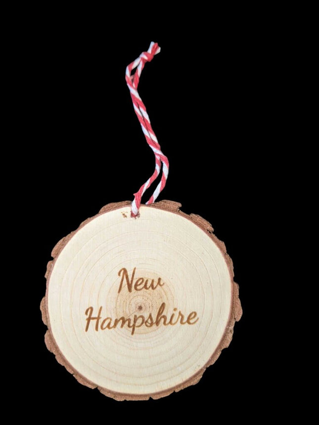 NH Wood Slice Ornament
