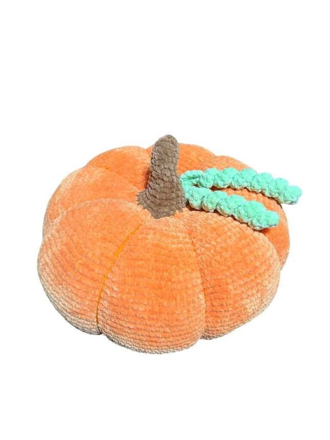 Crocheted giant pumpkin decorative pillow