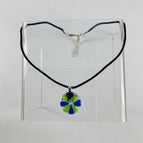 green and blue on clear glass