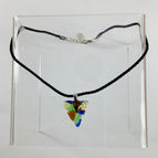 green and blue on clear glass