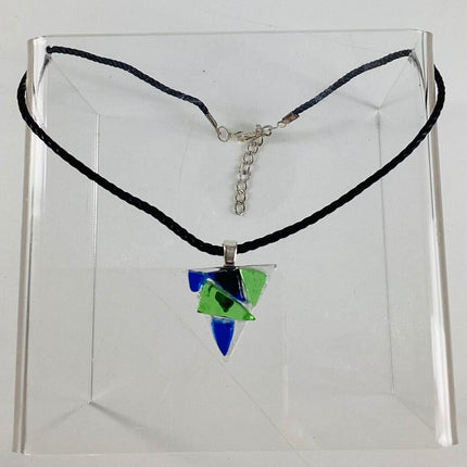 Blue and Green Triangle Necklace