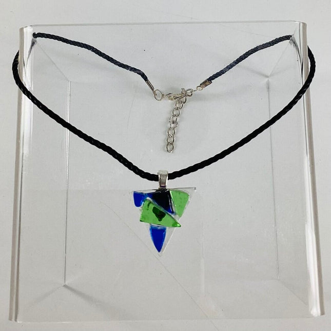 Blue and Green Triangle Necklace