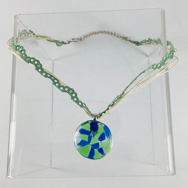 Round "Gem" Necklace on Hemp & Linen Cord