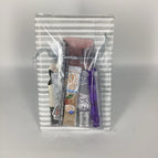 gray striped paper with gray and purple decor