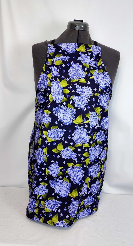Adult Apron Lilacs on Black