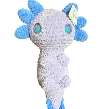 Crocheted axolotl plush